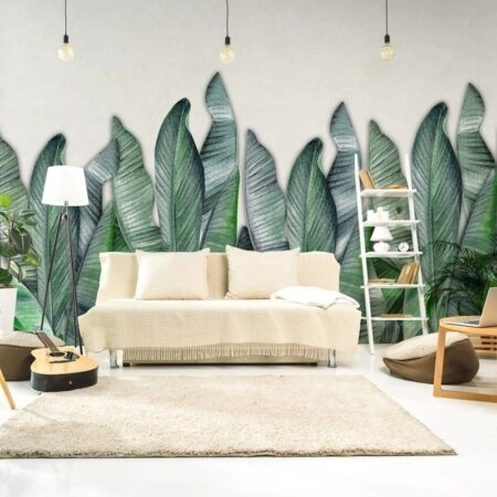 Αυτοκόλλητη Ταπετσαρία τοίχου BANANA LEAVES WATERCOLOR - Tropical Sticky 2