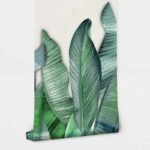 Αυτοκόλλητη Ταπετσαρία τοίχου BANANA LEAVES WATERCOLOR