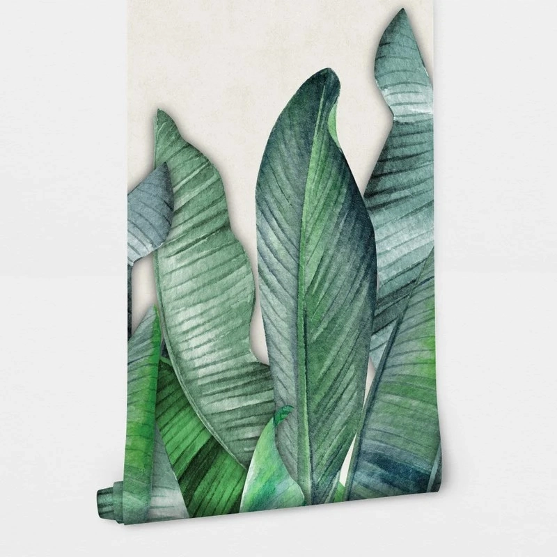 Αυτοκόλλητη Ταπετσαρία τοίχου BANANA LEAVES WATERCOLOR