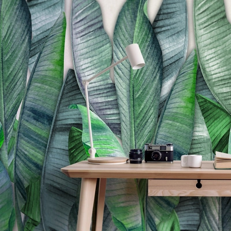Αυτοκόλλητη Ταπετσαρία τοίχου BANANA LEAVES WATERCOLOR