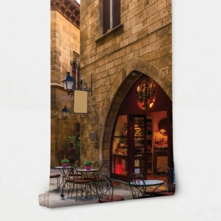 Αυτοκόλλητη Ταπετσαρία τοίχου BARCELONA STREET - Χάρτες - Πόλεις Sticky 2