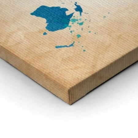 Πινακας σε καμβά BLUE WATERCOLOR TEXTURED MAP - Χαρτες Sticky 1