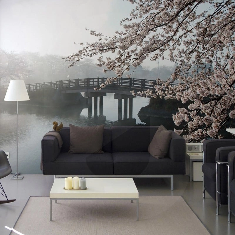 Αυτοκόλλητη Ταπετσαρία τοίχου CHERRY TREE ON THE FOG