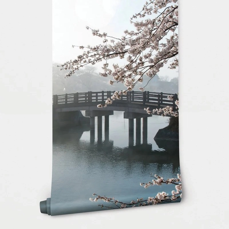 Αυτοκόλλητη Ταπετσαρία τοίχου CHERRY TREE ON THE FOG