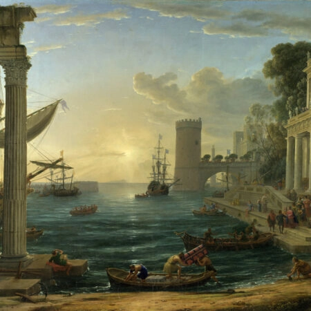 Πινακας σε καμβά CLAUDE - THE EMBARKATION OF THE QUEEN OF SHEBA - Αλλοι ζωγραφοι Sticky 4