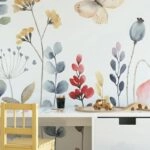 Αυτοκόλλητη Ταπετσαρία τοίχου COLORFUL WILDFLOWERS