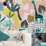 Αυτοκόλλητη Ταπετσαρία τοίχου DOODLE COLORFUL JUNGLE