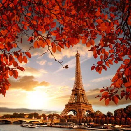 Πίνακας σε καμβά EIFFEL'S AUTUMN LEAVES - Πολεις και Αρχιτεκτονικη Sticky 4