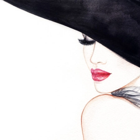 Πινακας σε καμβά ELEGANT LADY FASHION WATERCOLOR - Πορτραιτα και Φιγουρες Sticky 4