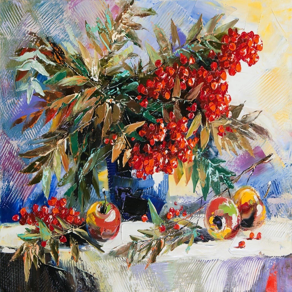 Πινακας σε καμβά FLOWERS WITH FRUIT