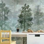 Αυτοκόλλητη Ταπετσαρία τοίχου FOG IN FOREST