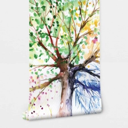 Αυτοκόλλητη Ταπετσαρία τοίχου FOUR SEASONS ARTISTIC TREE - Floral - Λουλουδια Sticky 2
