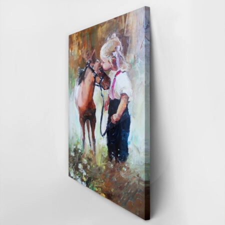 Πίνακας GIRL AND PONY - Πινακες σε καμβα Sticky 2