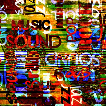 Πινακας σε καμβά GRAFFITI MUSIC - Typography Sticky 4