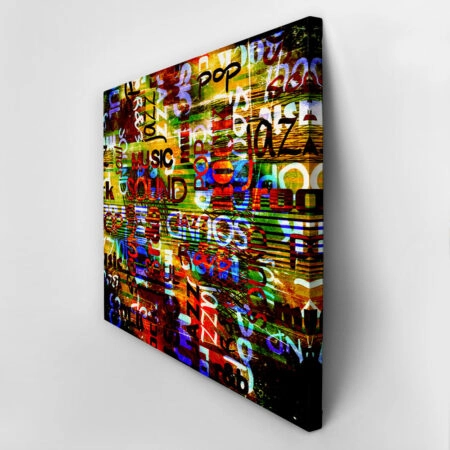 Πινακας σε καμβά GRAFFITI MUSIC - Typography Sticky 2