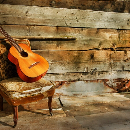 Πινακας σε καμβά GUITAR CHAIR - Κιθαρα Sticky 4