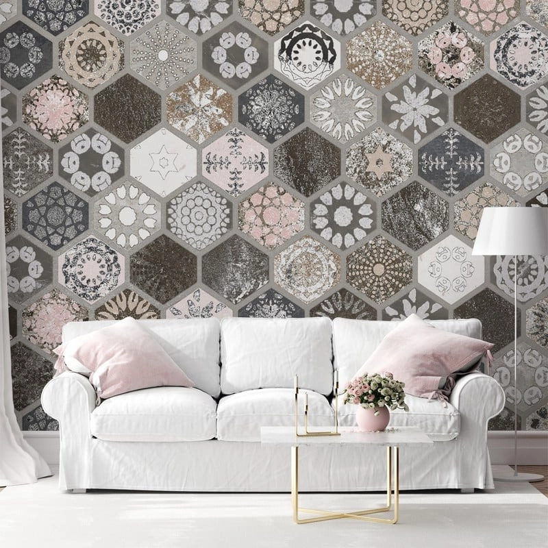 Αυτοκόλλητη Ταπετσαρία τοίχου HEXAGON TILES