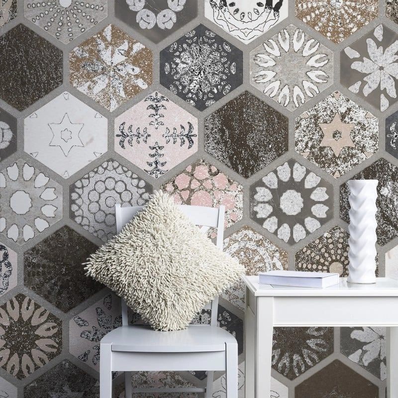 Αυτοκόλλητη Ταπετσαρία τοίχου HEXAGON TILES