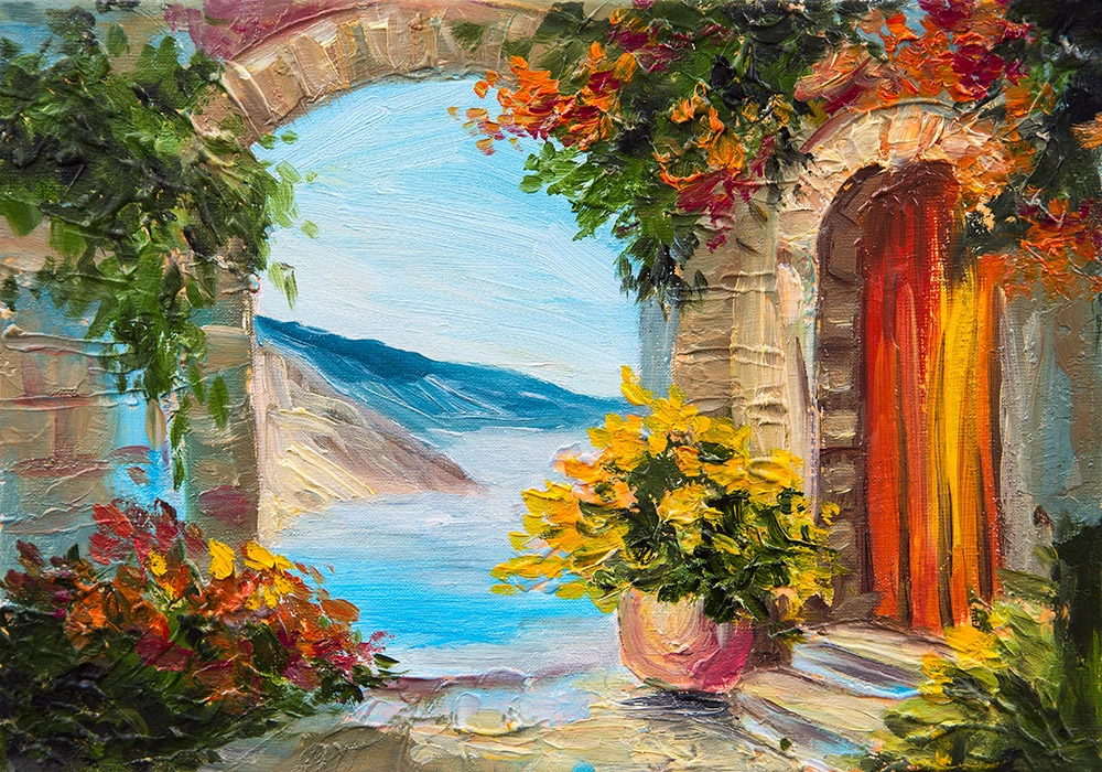 Πινακας σε καμβά HOUSE NEAR SEA 6