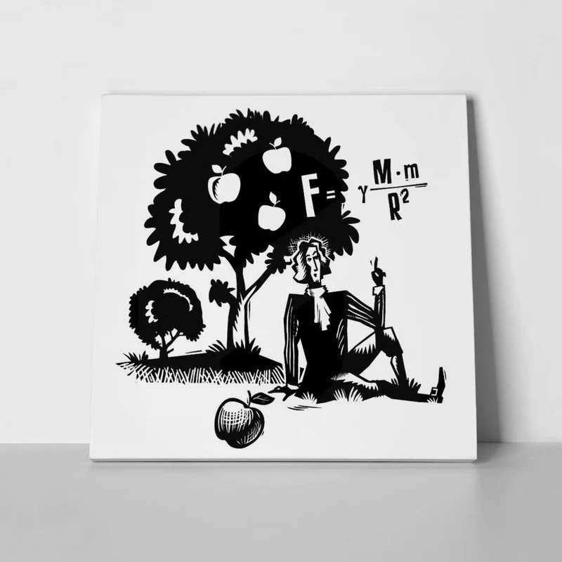 Πίνακας σε καμβά ISAAC NEWTON APPLE ENGRAVING