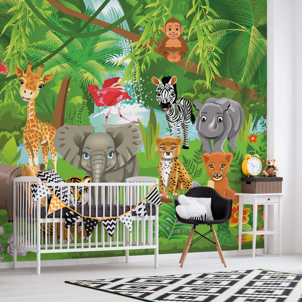 Αυτοκόλλητη Ταπετσαρία τοίχου JUNGLE ANIMALS