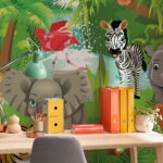 Αυτοκόλλητη Ταπετσαρία τοίχου JUNGLE ANIMALS