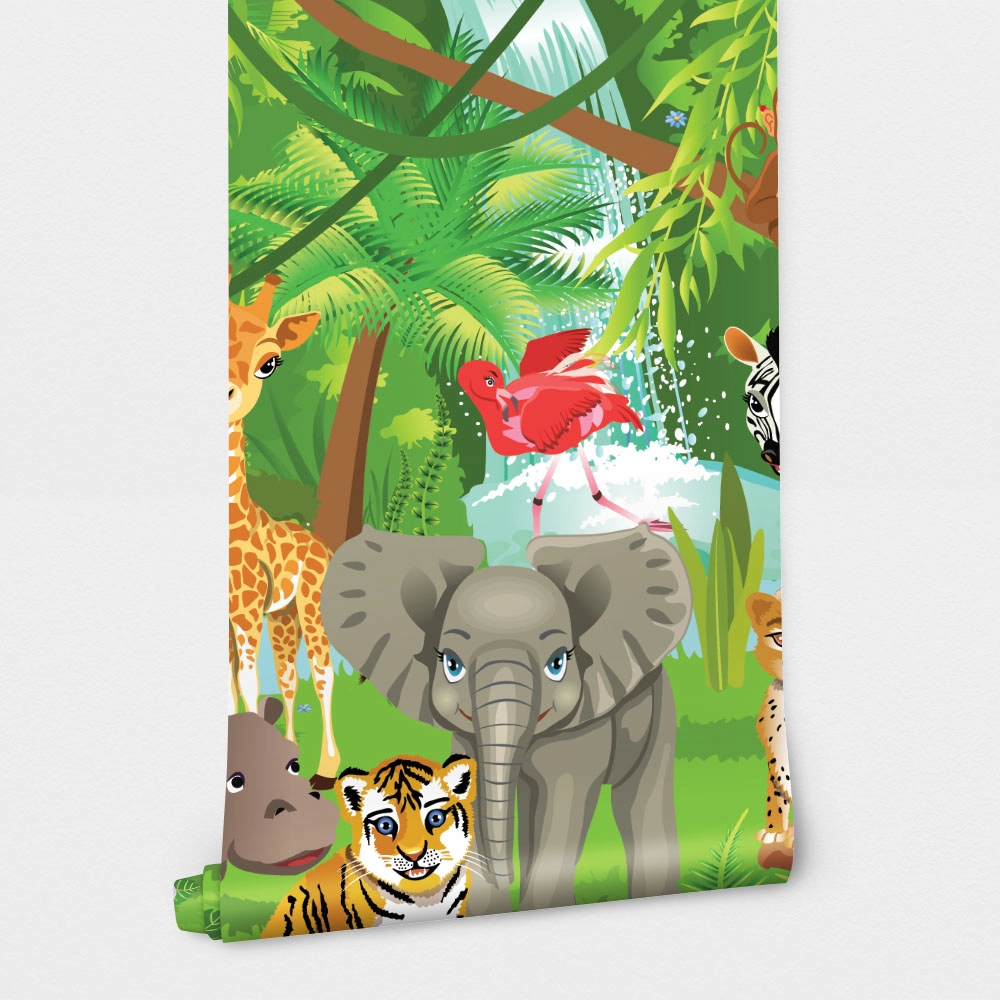 Αυτοκόλλητη Ταπετσαρία τοίχου JUNGLE ANIMALS