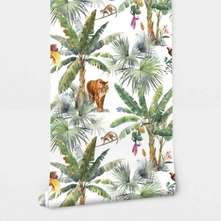 Αυτοκόλλητη Ταπετσαρία τοίχου JUNGLE ANIMALS PATTERN - Tropical Sticky 2