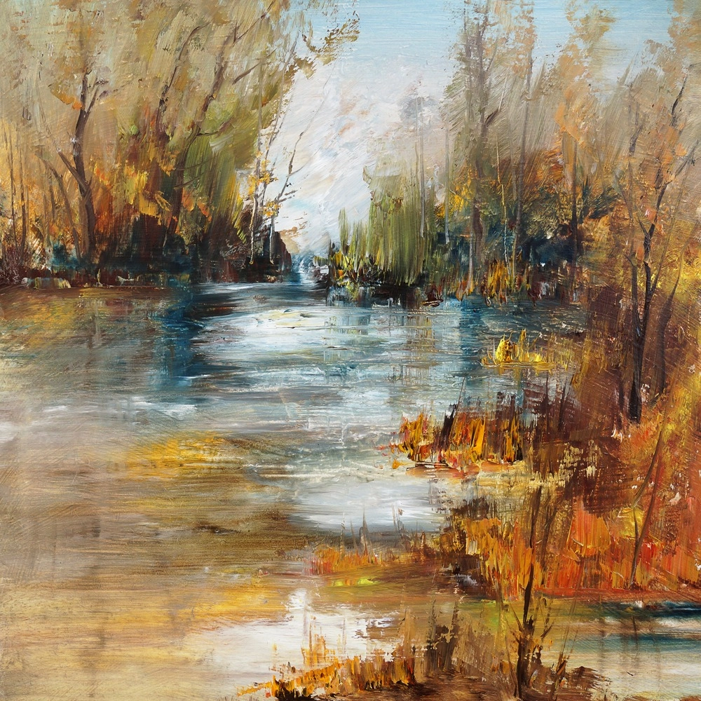 Πίνακας σε καμβά LAKE FOREST PAINTING