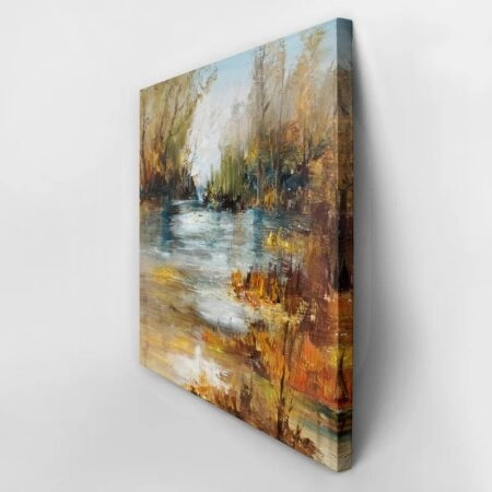 Πίνακας σε καμβά LAKE FOREST PAINTING - Λιμνες - Ποταμια Sticky 2