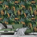 Αυτοκόλλητη Ταπετσαρία τοίχου LEOPARDS IN THE JUNGLE
