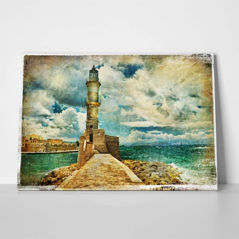 Πινακας σε καμβά LIGHTHOUSE IN CRETE