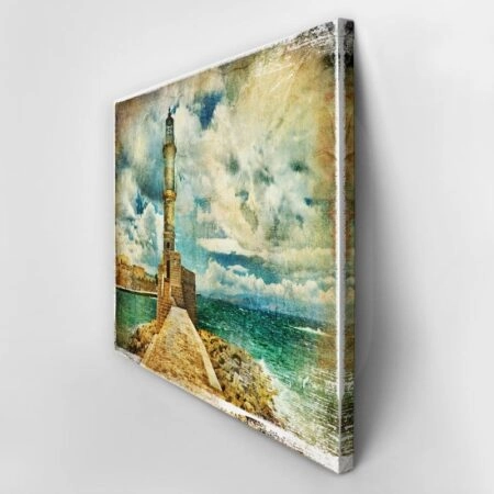 Πινακας σε καμβά LIGHTHOUSE IN CRETE - Λιμανια Sticky 2