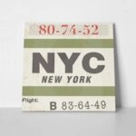 Πίνακας σε καμβά LUGGAGE TAG NEW YORK