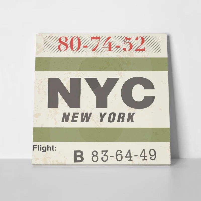 Πίνακας σε καμβά LUGGAGE TAG NEW YORK