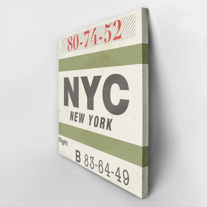 Πίνακας σε καμβά LUGGAGE TAG NEW YORK