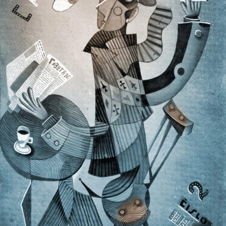 Πινακας σε καμβά MAN IN A HAT - Αφηρημενα και Abstract Sticky 4