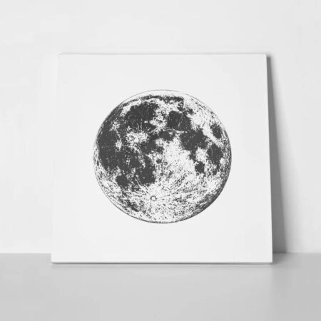 Πίνακας σε καμβά MOON ILLUSTRATION - Διαστημα και Τεχνολογια Sticky 1