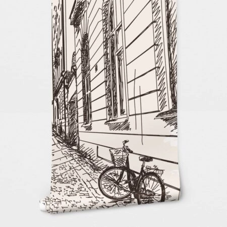 Αυτοκόλλητη Ταπετσαρία τοίχου OLD CITY SKETCH - Χάρτες - Πόλεις Sticky 2