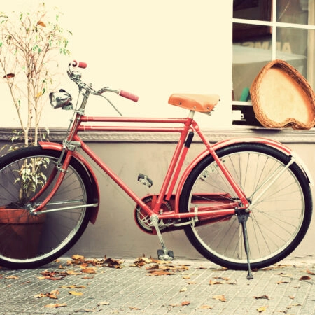 Πίνακας σε καμβά OLD RED BIKE - Ποδηλατα Sticky 4