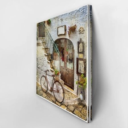 Πίνακας σε καμβά OLD STREETS OF ITALY - Ποδηλατα Sticky 2