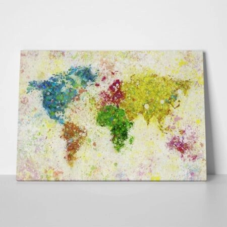 Πινακας σε καμβά PAPER PAINTING WORLD MAP