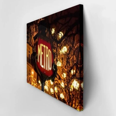 Πινακας σε καμβά PARIS METRO - Vintage Sticky 2