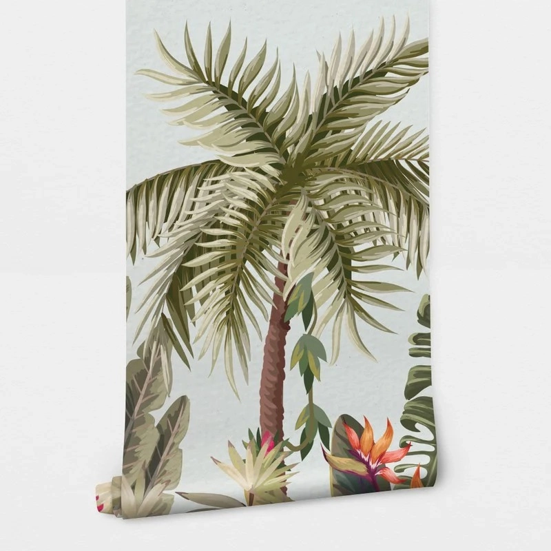 Αυτοκόλλητη Ταπετσαρία τοίχου PASTEL TROPICAL FOREST