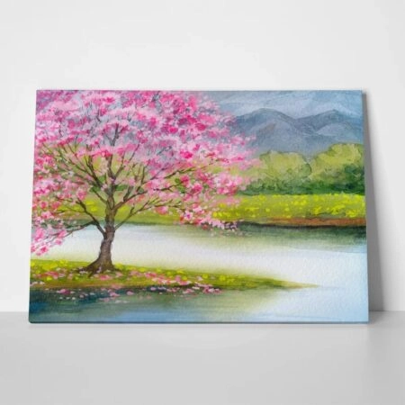 Πινακας σε καμβά PEACH SEEDLING ON MIST ISLAND