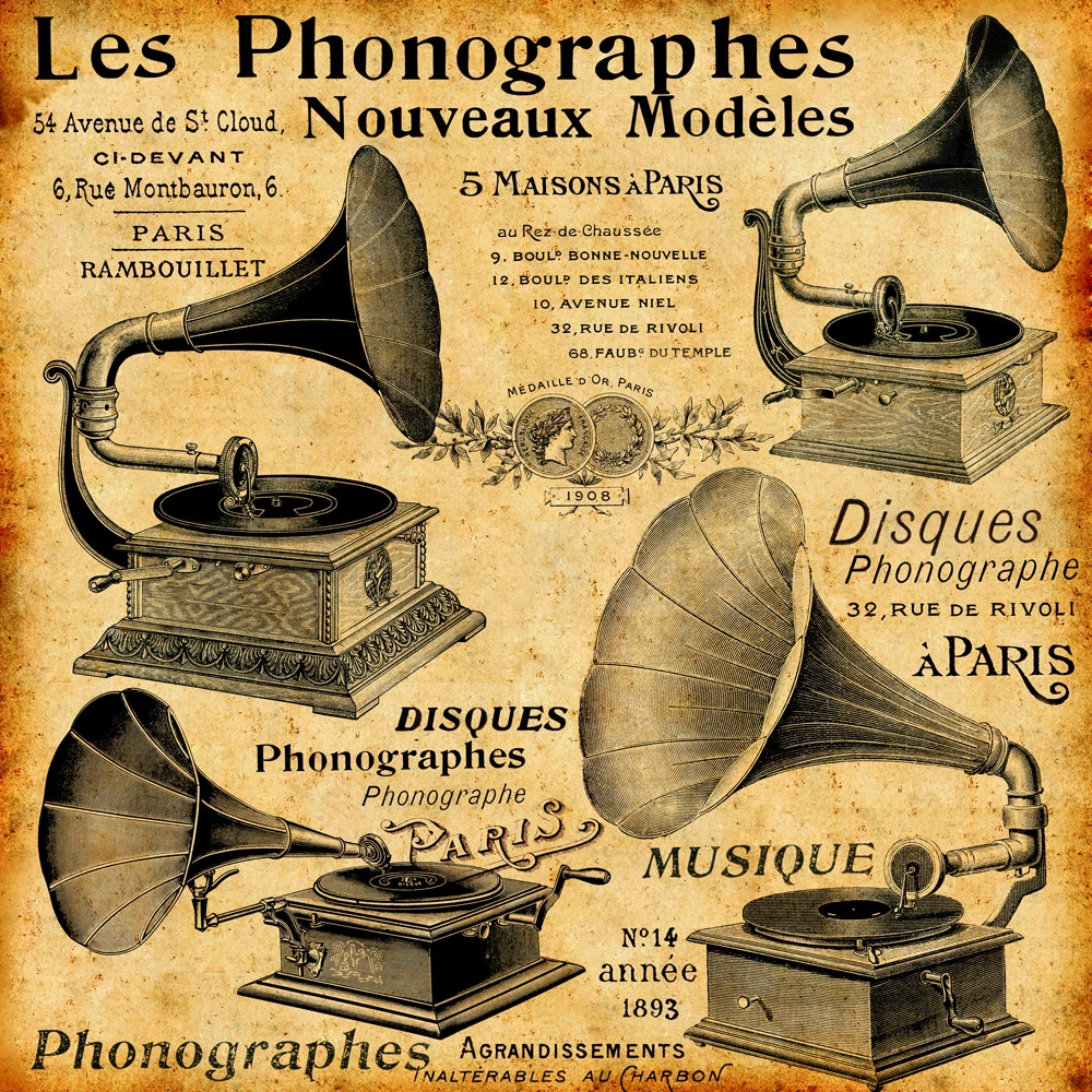 Πίνακας σε καμβά PHONOGRAPHES