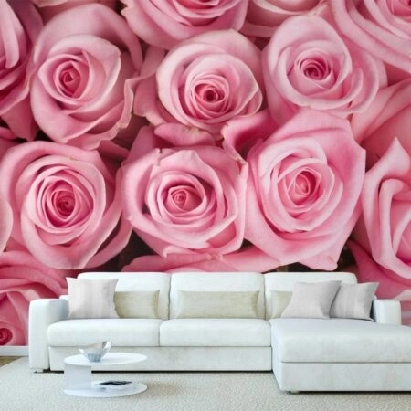 Αυτοκόλλητη Ταπετσαρία τοίχου PINK ROSES - Floral - Λουλουδια Sticky 1