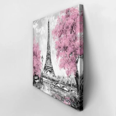 Πίνακας σε καμβά PINK PARIS OIL PAINTING - Πολεις και Αρχιτεκτονικη Sticky 2