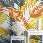 Αυτοκόλλητη Ταπετσαρία τοίχου RETRO PALM LEAVES 2
