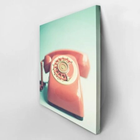 Πίνακας σε καμβά RETRO RED PHONE 1 - Vintage Sticky 2